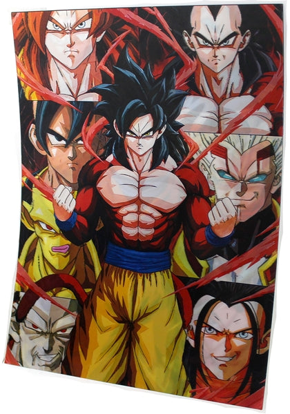 3ct Lenticular 3D Image Holographic Poster - Dragon Ball Z - Transformations