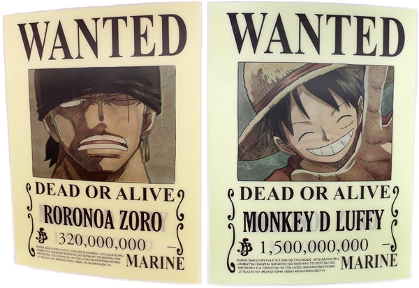 3ct Lenticular 3D Image Holographic Poster - One Piece - Wanted