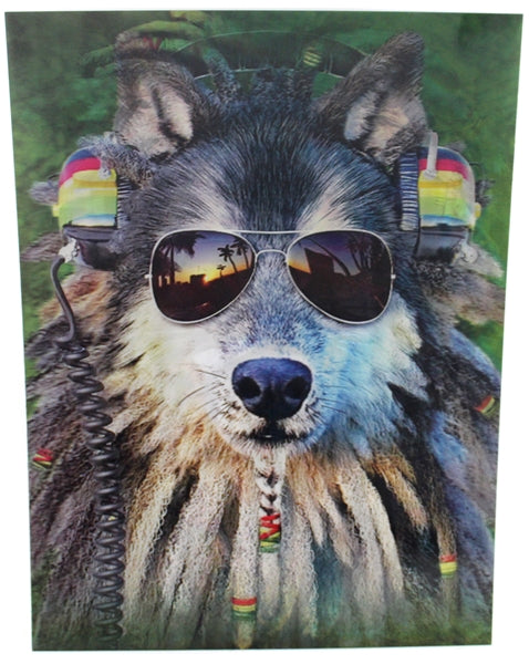 3ct Lenticular 3D Image Holographic Poster - Rasta Animals