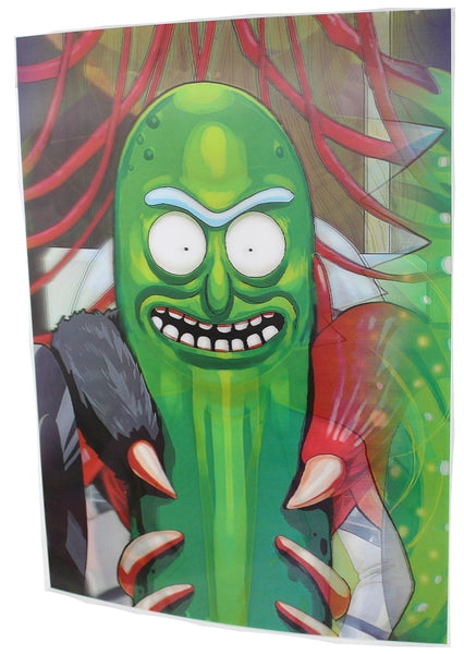 3ct Lenticular 3D Image Holographic Poster - Pickle Rick