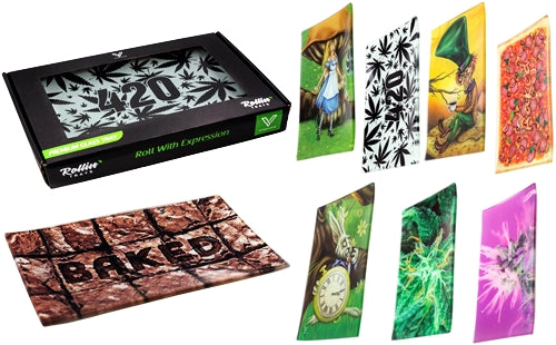 V Syndicate Tempered Shatter Resistant Glass Rolling Tray - Medium