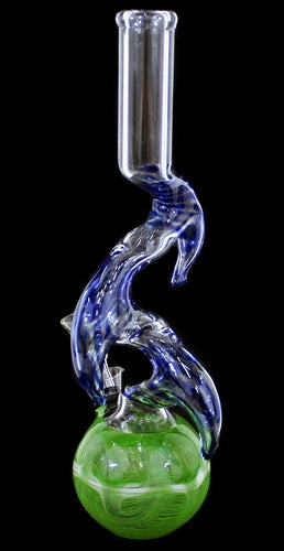 10" Triple Horn Zong Color Art US Made Water Pipe