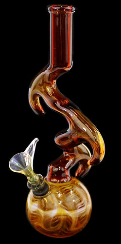 10" Color Tube Raked Horn Zong US Made Water Pipe