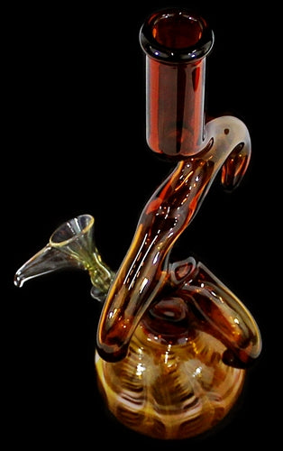 10" Color Tube Raked Horn Zong US Made Water Pipe