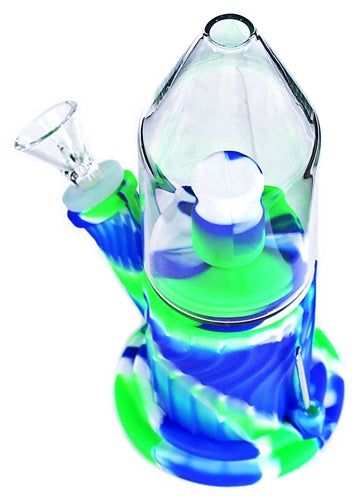10" Silicone Glass Peak Dome Perk Water Pipe