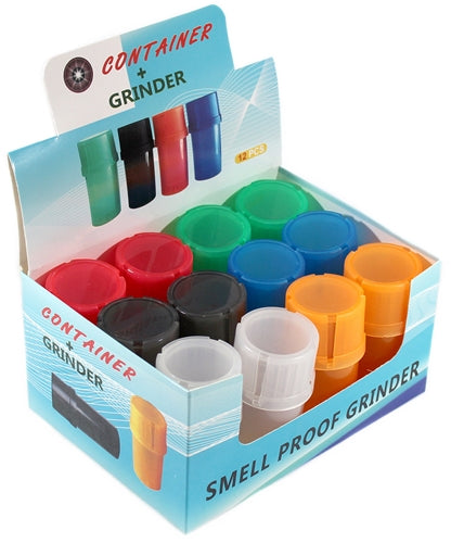 Plastic Grinder Stash Jar Container Assortment 12pk