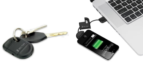 Delton iPhone Mini Keychain Sync-USB Data Cable Black