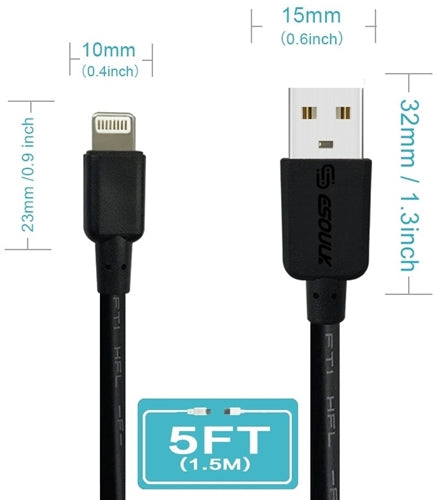 Esoulk 5FT USB Charging Data Sync Cable - IOS Lightning Cable