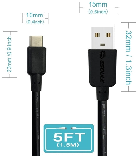 Esoulk 5FT USB Charging Data Sync Cable - Type-C
