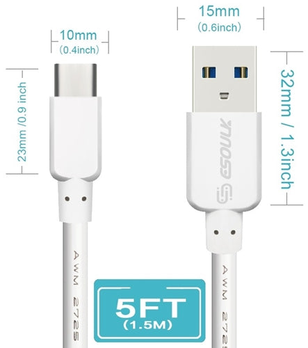 Esoulk 5FT USB Charging Data Sync Cable - Type-C