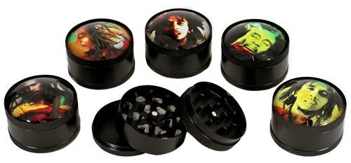 3D Fisheye Rasta Man 3pc Zinc Grinder 6pk - 50mm
