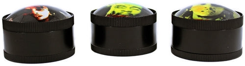 3D Fisheye Rasta Man 3pc Zinc Grinder 6pk - 50mm