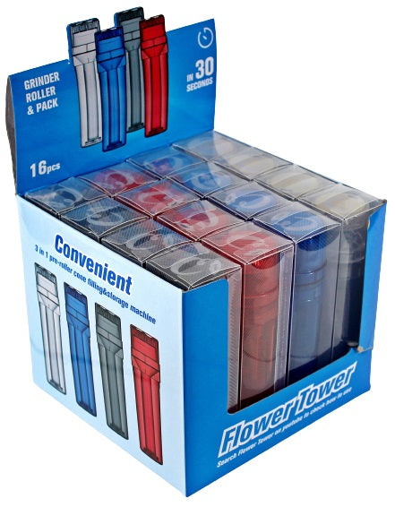 Cookies Flower Tower Grinder Stash Cone Filler 16pk