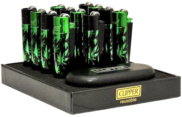 Full Metal Edition - Clipper Lighters Gift Box - Leaves Green