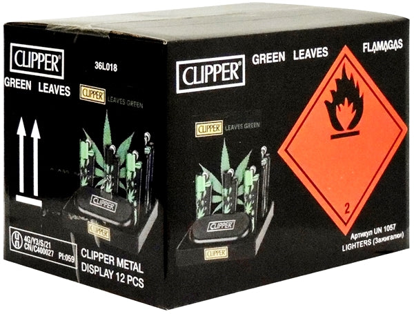 Full Metal Edition - Clipper Lighters Gift Box - Leaves Green