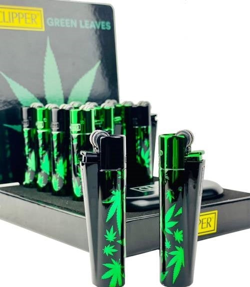 Full Metal Edition - Clipper Lighters Gift Box - Leaves Green