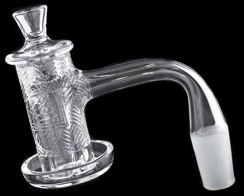 Fully Welded Etched Faceted Banger with Cone and Carb Cap