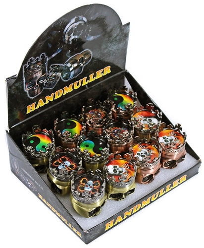Handmuller 45mm King Skull 3pc Grinder 12pk
