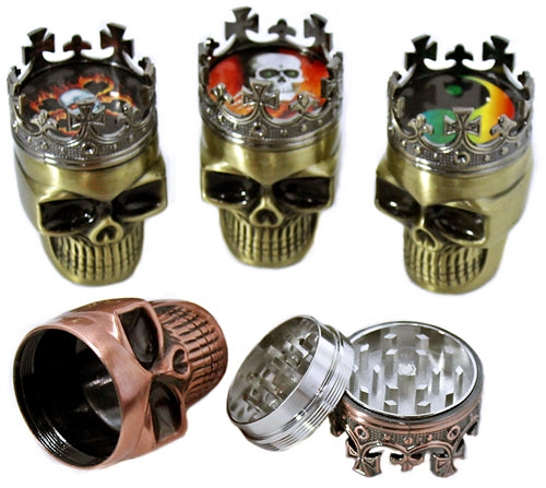 Handmuller 45mm King Skull 3pc Grinder 12pk