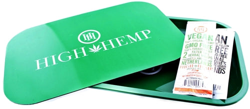 High Hemp Magnet Lid Rolling Tray With Wraps Bundle