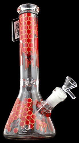 10" Honeycomb Drip Art Beaker Water Pipe