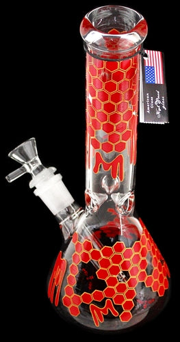 10" Honeycomb Drip Art Beaker Water Pipe