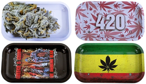 10ct V Syndicate Metal Rolling Tray Assortment - Medium