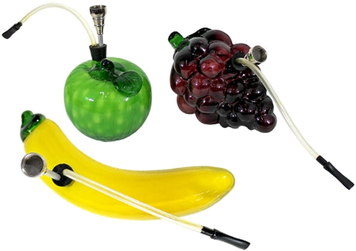 Mixed Fruits and Veggies Glass Bottle Bubbler Assortment