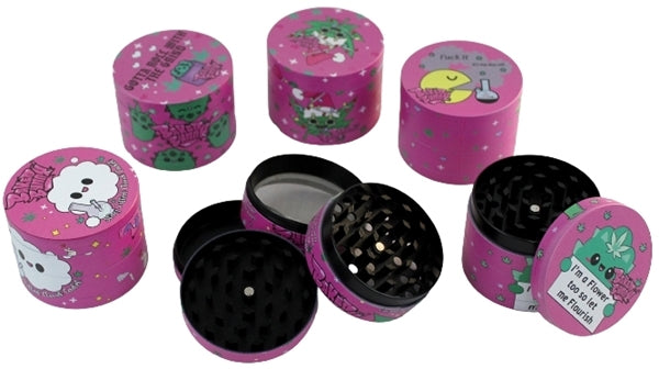 Baked Bunny 420 Inspirational 4pc Metal Grinders 12pk