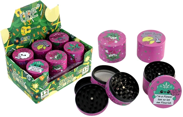 Baked Bunny 420 Inspirational 4pc Metal Grinders 12pk