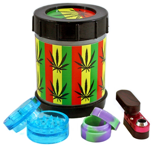 Pollen Box Grinder Stash Swivle Pipe Kit