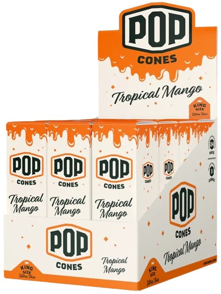Pop Cones Flavor Activated Pre-Rolled Cones - King Size - ULTRA THIN - Tropical Mango
