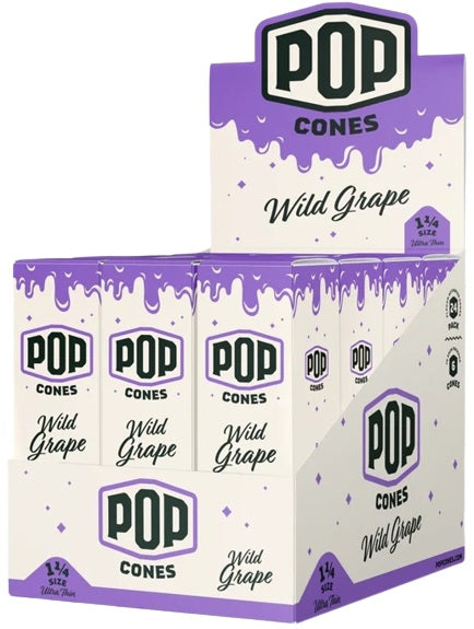 Pop Cones Flavor Activated Pre-Rolled Cones - 1 1-4 - ULTRA THIN - Wild Grape