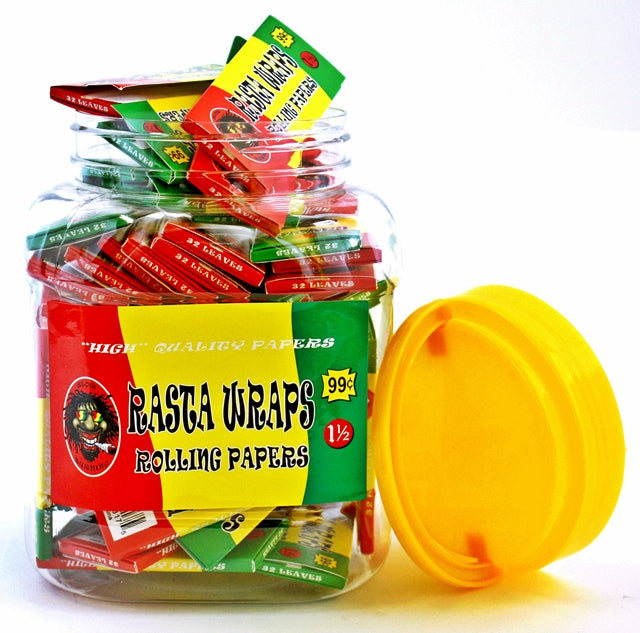 Rasta Wraps Rolling Papers - 1 1-2 78mm 50pk