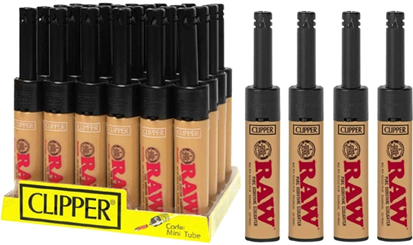 Raw Clipper Mini Tube Lighters 24pk