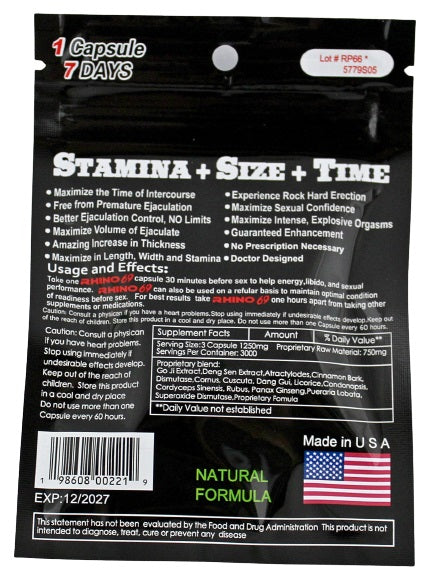 Rhino 69 Power 2200K - Triple Pack - Male Enhancement Capsules