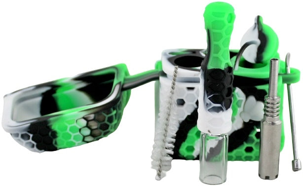 Honeycomb Silicone Nectar Collector 1 Hitter Pipe Kit