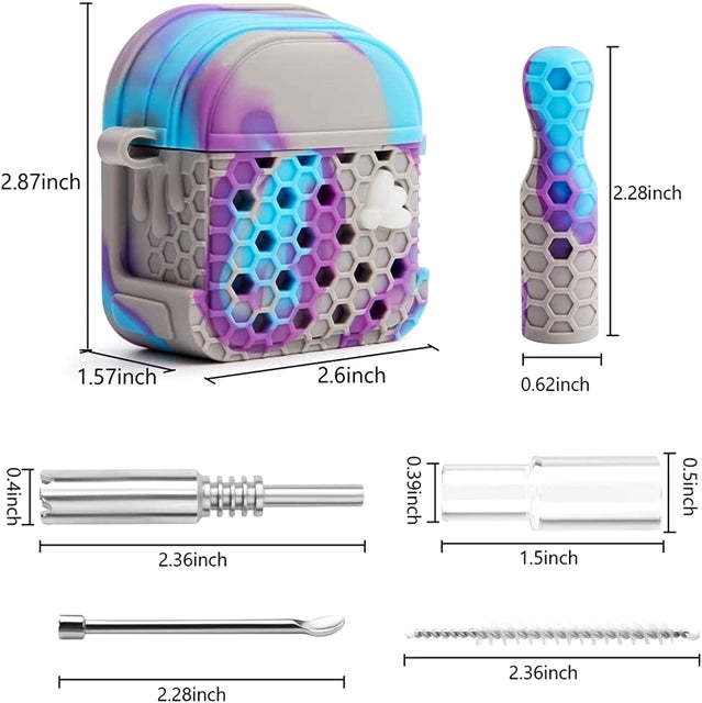 Honeycomb Silicone Nectar Collector 1 Hitter Pipe Kit