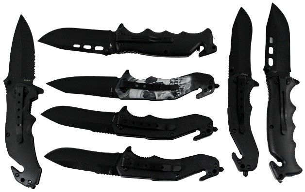 7ct Skull Design Spring Assisted Folding Knife Assortment KC-3