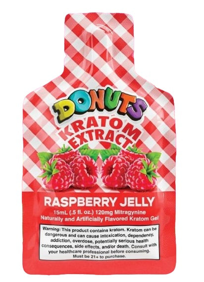 Donuts Kratom Extract Raspberry Jelly 120mg 12pk