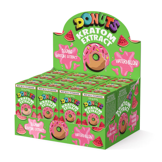 Donuts Original Kratom Extract Shots - 100mg Watermelon 12pk