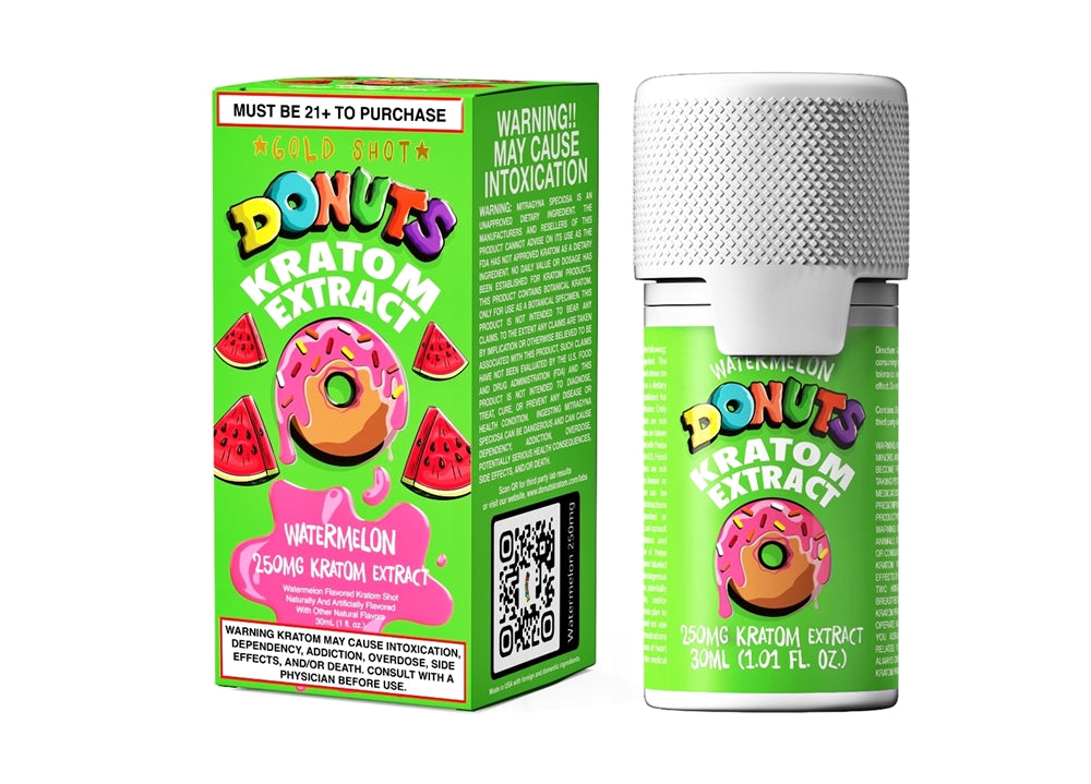 Donuts Gold Kratom Extract Shots - 250mg Watermelon