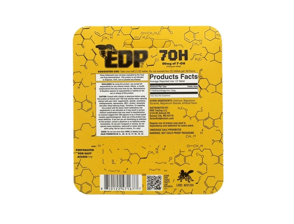 EDP Kratom 60mg 7-OH 3-Tablets