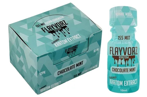 Flayvorz Kratom 155 MIT Shot - Chocolate Mint 12pk