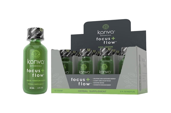 Kanva Botanicals Focus Flow Kava Kratom Shot 12pk