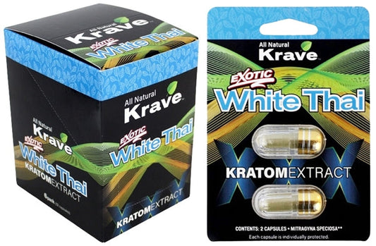 Krave Exotic Kratom Extract Capsules 6pk - White Thai