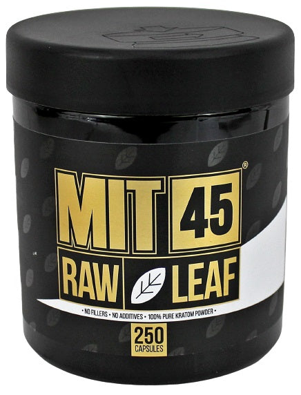 MIT 45 Raw Leaf Kratom 250pk Capsules - White