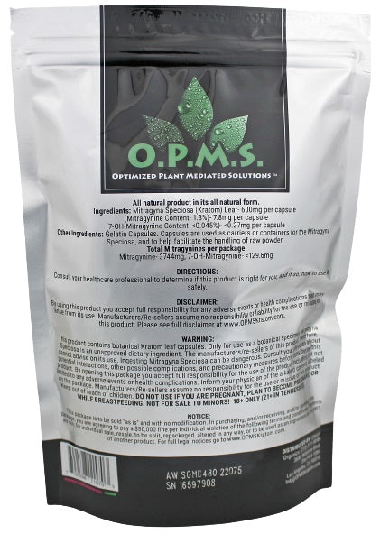 OPMS Silver 288g - 480caps Kratom