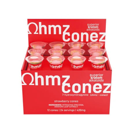 Ohmz 7-hydroxy-infused Strawberry Conez 12pk