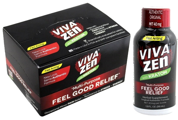 Viva Zen with Kratom Feel Good Relief Shots 12pk